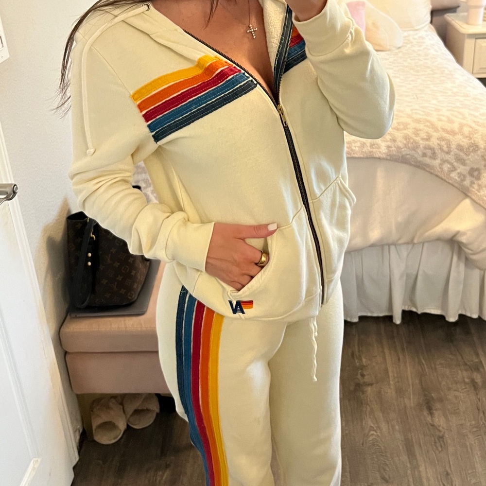 Aviator Nation Vintage White Sweatsuit Size S